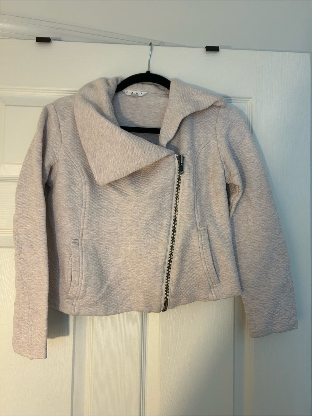 CAbi Women’s Light Blush Asymmetrical Zip Jacket